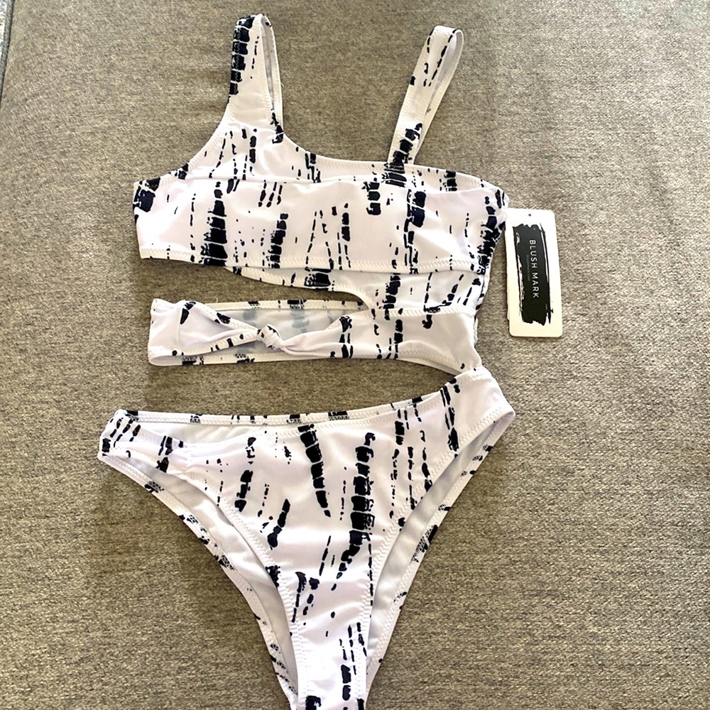 Black And White One-Piece Swimsuit